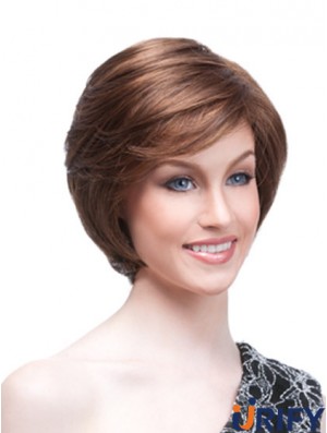 Kinnlänge Gerades Monofilament Auburn Hochwertige Bob Perücken