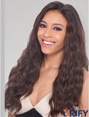 Brown Long Perfect Wavy ohne Pony Spitze Perücken