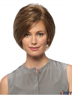 Gerade Kinnlänge Blond 8  inchLace Front Modern Bob Perücken
