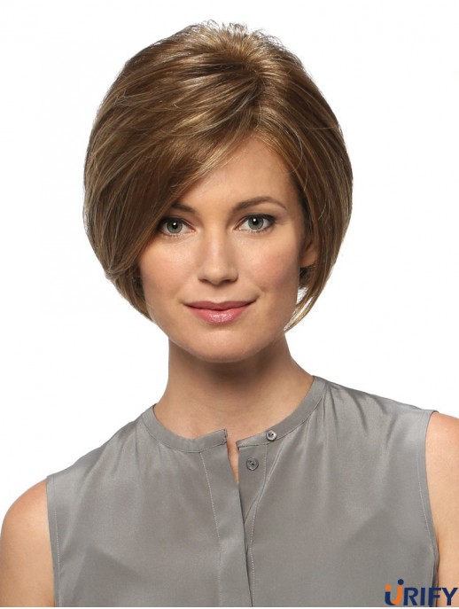 Gerade Kinnlänge Blond 8  inchLace Front Modern Bob Perücken
