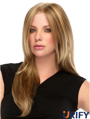 Gerade Blonde Synthetische Lange Monofilament Perücke Damen Accessoires