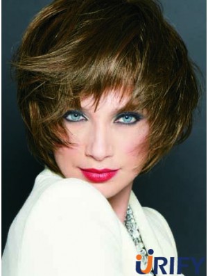 Kurze gerade Monofilament Blond Günstigste Bob Perücken