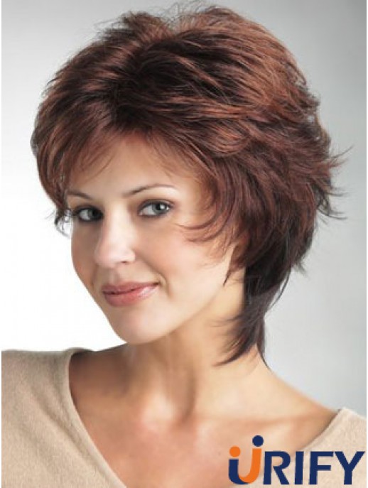 Monofilament Damen Perücken Mit Synthetic Wavy Style Layered Cut