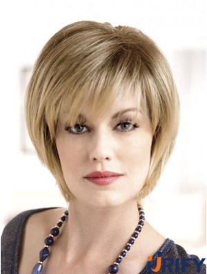 8  inchschlanke blonde Bobs Monofilament Perücken