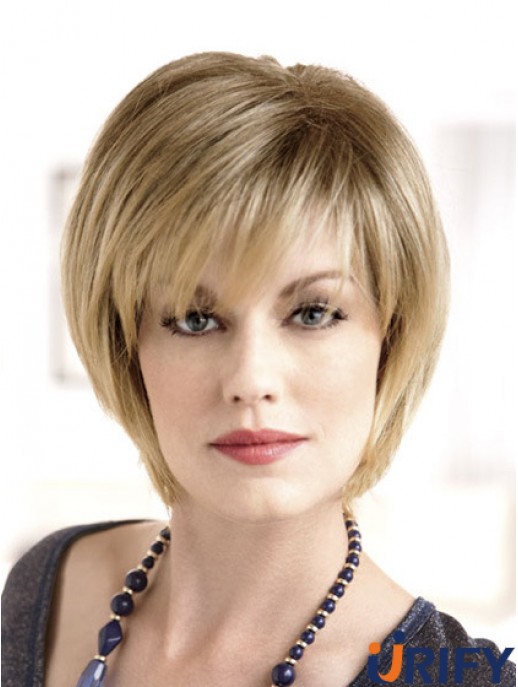 8  inchschlanke blonde Bobs Monofilament Perücken