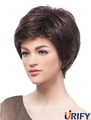 6  inchOnline Brown Boycuts Monofilament Perücken