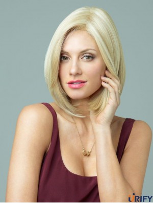 12  inchTrendy Straight Layered Blonde Short Perücken