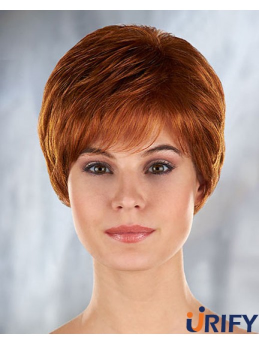 Auburn Curly Synthetic Short mit Pony Mono Filament Perücken