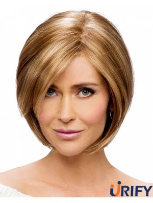 Monofilament Straight Chin Length Synthetic Kaufen Sie die blonde Bob Perücke