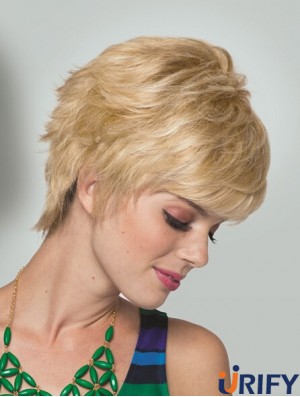 Boycuts Short Straight Blonde 5  inchPraktische Monofilament Perücken