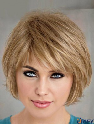 Kurze geschichtete Bob-Frisuren Blonde Farbe Bobs schneiden gerade Stil