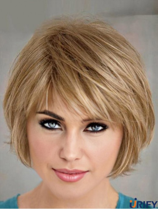 Kurze geschichtete Bob-Frisuren Blonde Farbe Bobs schneiden gerade Stil