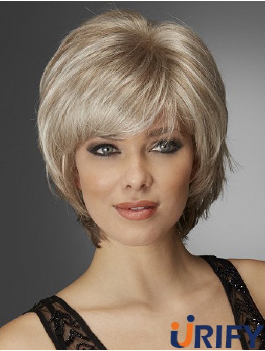 Welliges Kinn Länge Blond 10 Zoll Monofilament Exquisite Bob Perücken