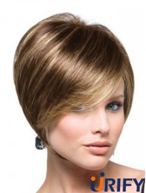 Capless Short Straight Brown Unglaubliche Bob Perücken