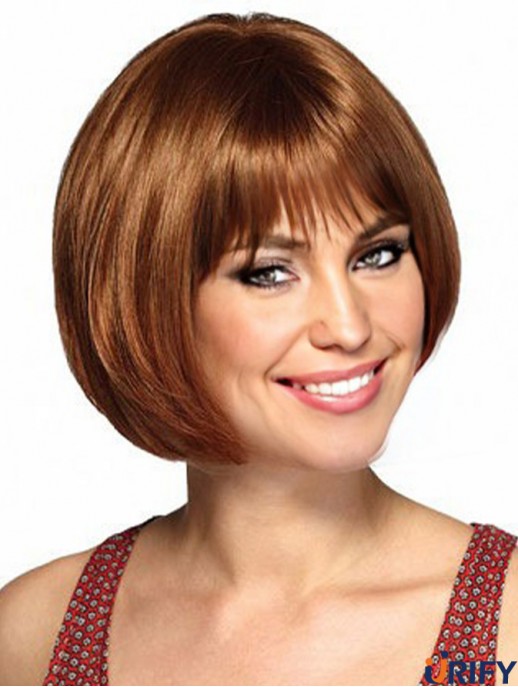 Capless Short Straight Auburn Hochwertige Bob Perücken
