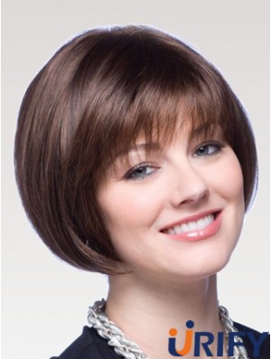Capless Chin Länge gerade Auburn gute Bob Perücken
