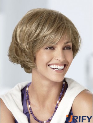 Capless Short Wavy Blonde Große Bob Perücken