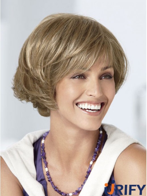 Capless Short Wavy Blonde Große Bob Perücken