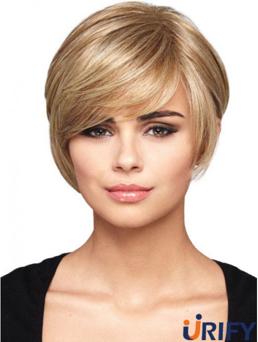 Capless kurze gerade gerade blonde Frisuren Bob Perücken
