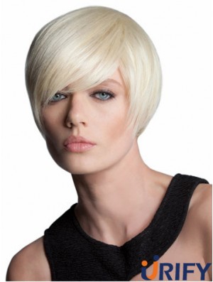 Capless Short Straight Blonde Style Bob Perücken