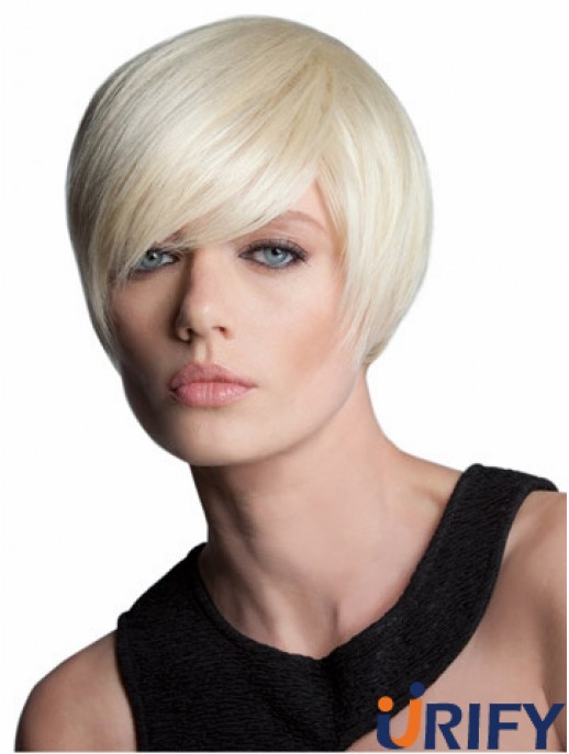 Capless Short Straight Blonde Style Bob Perücken