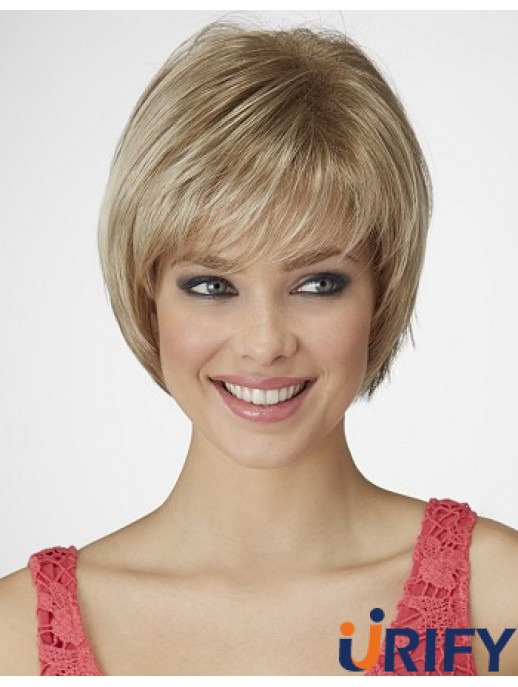 Gerade Kinn Länge Blond 9 Zoll Capless Schöne Bob Perücken