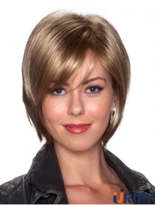 Gerade Kinnlänge Blond 10 Zoll Capless Erschwingliche Bob Perücken