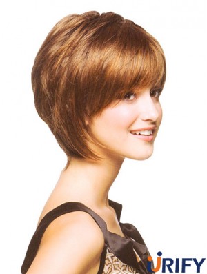 Capless Chin Länge gerade Auburn Incredible Bob Perücken