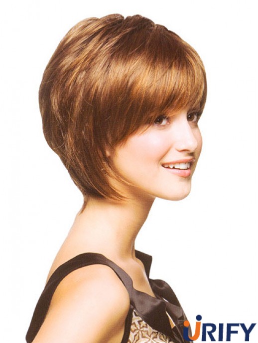 Capless Chin Länge gerade Auburn Incredible Bob Perücken