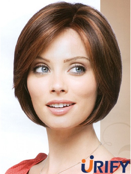 Capless Chin Länge gerade Auburn Günstigste Bob Perücken