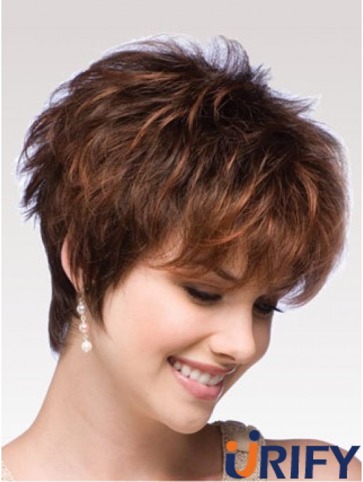 Auburn Perücke Boycuts Auburn Farbe Short Length Wavy Style