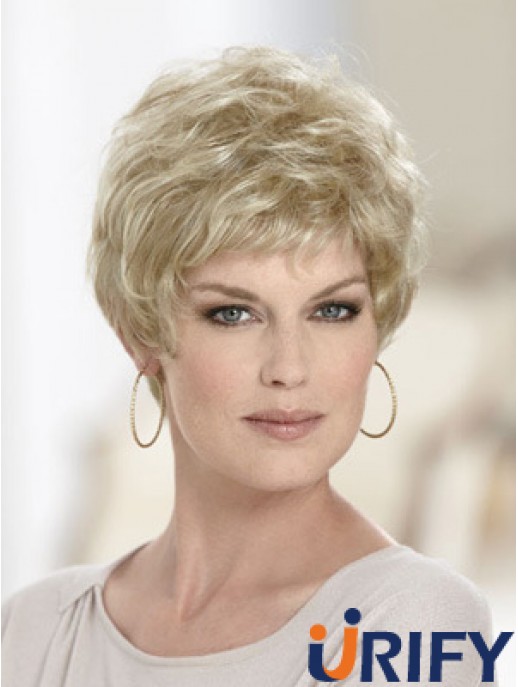 Boycuts Wellige Blonde Capless Discount Short Perücken