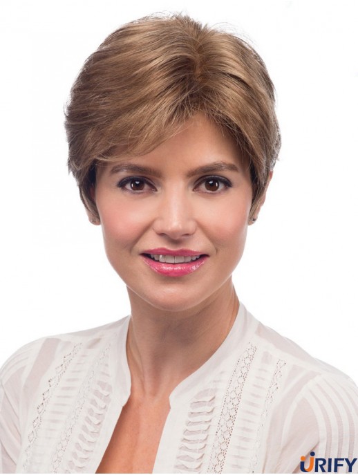 Blonde Lace Front Perücken Short Length Layered Cut Wavy Style