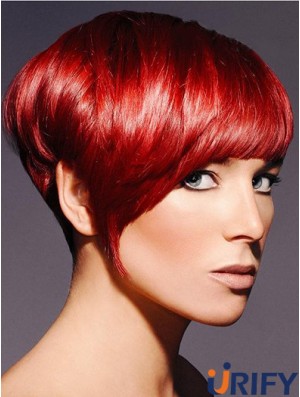 Boycuts Straight Red Capless Sassy Short Perücken