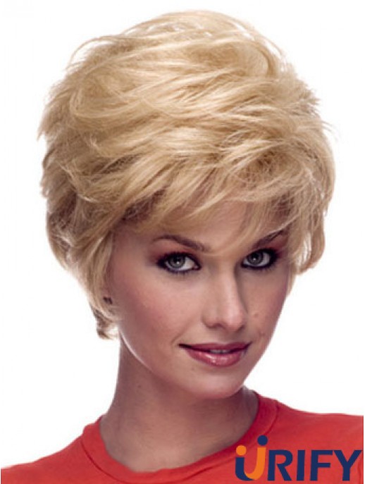 Perücken Menschenhaar Blonde Farbe Kurzer, geschichteter Schnitt