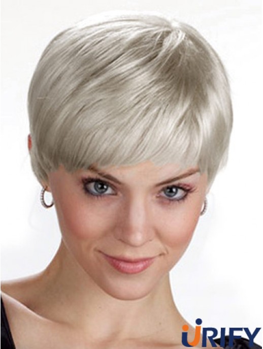 Ladies Grey Perücken UK Mit Capless Grey Cut Chin Länge