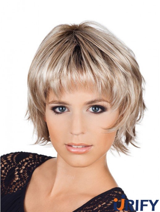 Damen Bob Style Perücken Mit Capless Kinn Länge Blonde Farbe