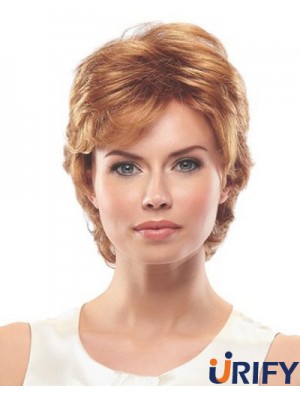 Wellige geschichtete kurze exquisite Auburn synthetische Perücken