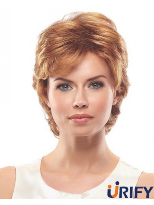 Wellige geschichtete kurze exquisite Auburn synthetische Perücken