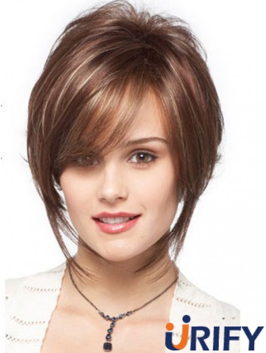 Bobs Wavy Brown Capless Designed Kurze Perücken