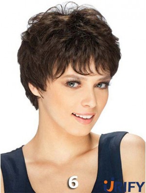 Boycuts Straight Brown Capless Durable Short Perücken