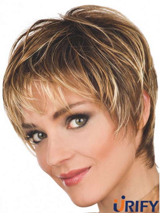 Brown Wigs Wavy Style Kurz geschnittene Boycuts mit Capless