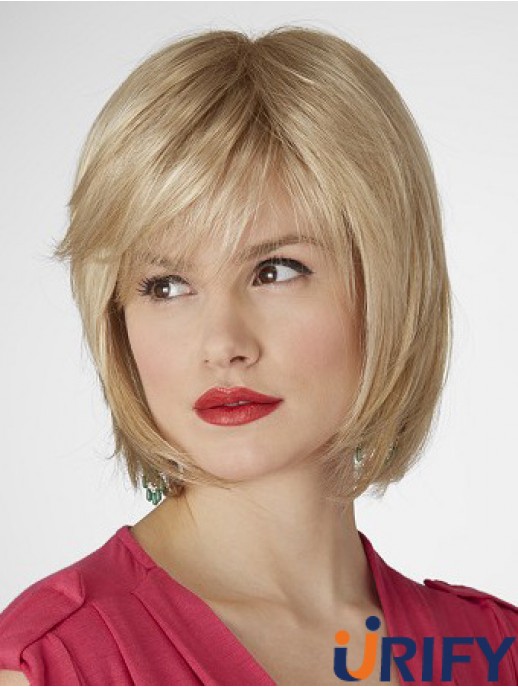 10 Zoll natürliche gerade Bobs blonde kurze Perücken