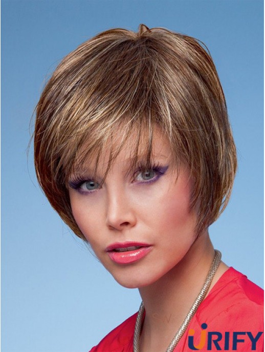 Bobs Straight Brown Capless Fashion Kurzperücken