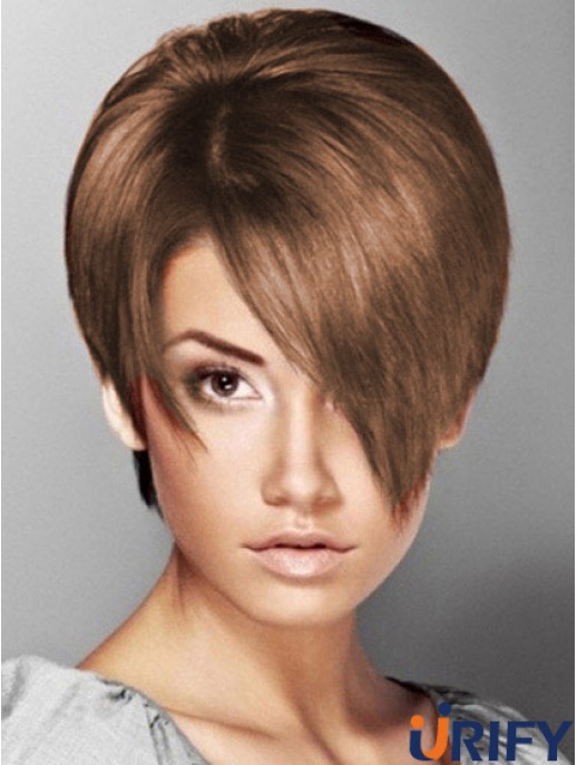 Boycuts Straight Brown Capless Soft Short Perücken