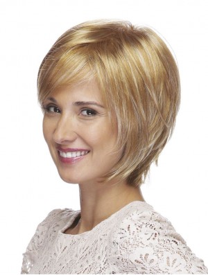 8 Zoll No-Fuss Straight Bobs Blonde Kurze Perücken