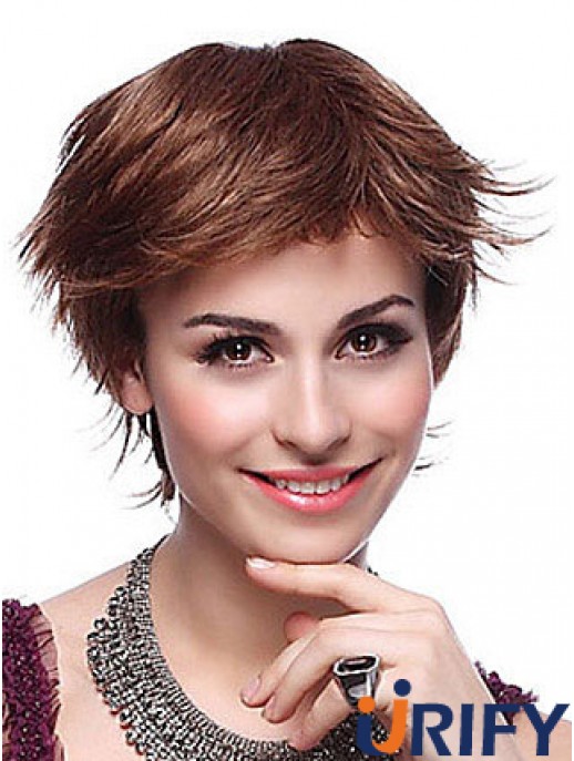 Geschichtete gerade Auburn Capless Trendy Short Perücken