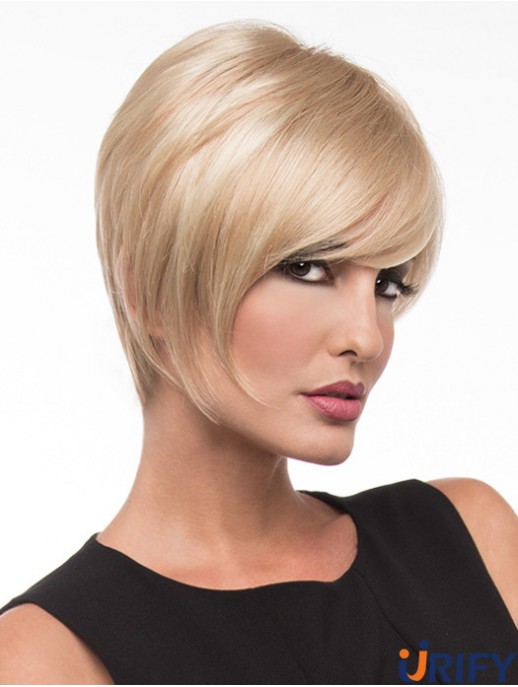 8  inchDiscount Straight Layered Blonde Short Perücken