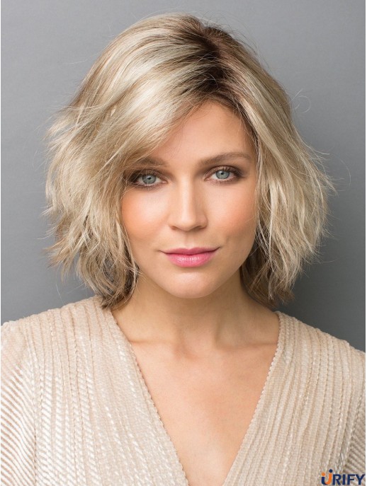 Kinn Länge Monofilament Blond 10 Zoll Perücke Für Frauen Klassischer Stil