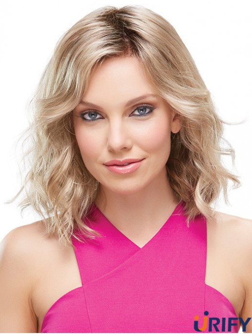 Front Lace Perücken UK Schulterlange Blonde Farbe Layered Cut